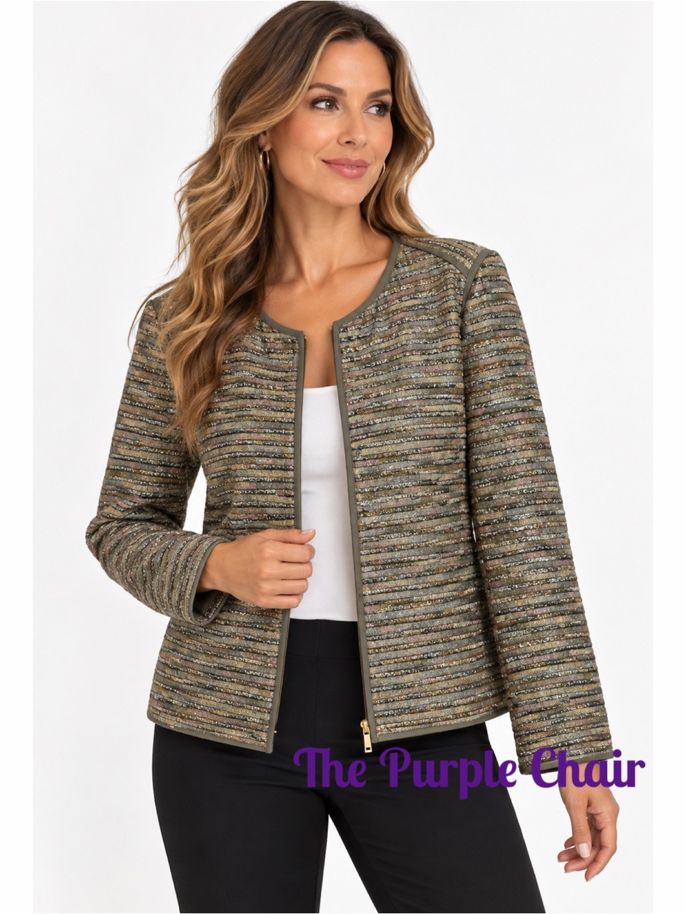 LAFAYETTE 148 NWT Long Sleeve Zip Front Wool Blend Keaton Jacket L
